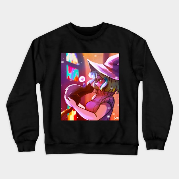 Witch familiar Crewneck Sweatshirt by Zoehi